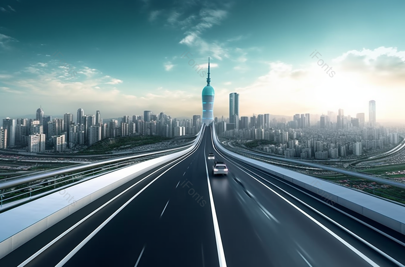 开阔广州白昼晴天的天际线公路,高清,摄影图,摄影图片,图片大全,摄影图免费下载